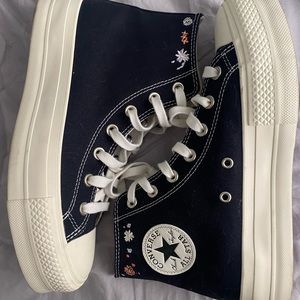 Platform Converse Floral Embroidery